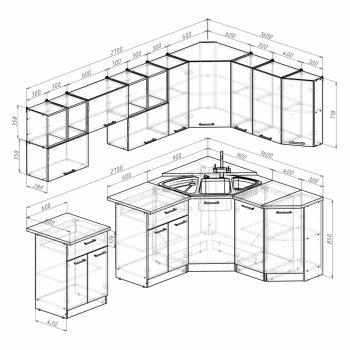 Кухонный гарнитур Лариса оптима 5 2700х1600 мм (Герда) в Екатеринбурге - mebel-e96.ru