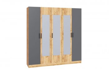 Шкаф 2000 мм Ларс крафт/графит (Микон) в Екатеринбурге - mebel-e96.ru