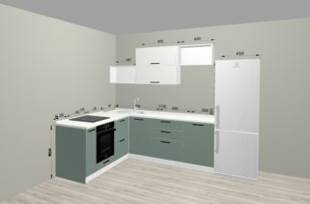 Угловой кухонный гарнитур Санвут 1516х2100 мм в Екатеринбурге - mebel-e96.ru