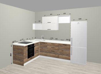 Угловой кухонный гарнитур Санвут 1516х2100 мм в Екатеринбурге - mebel-e96.ru