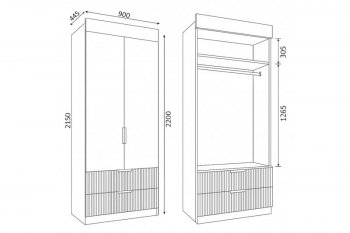 Шкаф Лавис ШД 900.1, белый софт (ДСВ) в Екатеринбурге - mebel-e96.ru