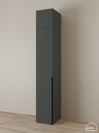 Шкаф с антресолью 400 мм Linnea MHR-1A-1 2450х400х510 (Графит-М 11.1.25) в Екатеринбурге - mebel-e96.ru