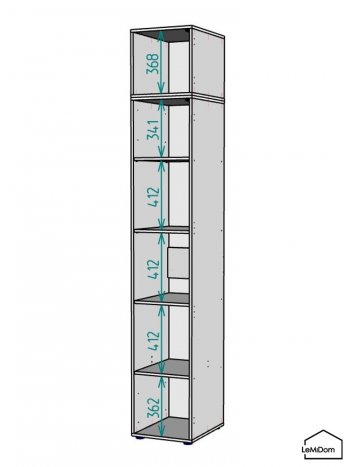 Шкаф с антресолью 400 мм Linnea MHR-1A-2 2450х400х510 (Графит-М 11.1.25) в Екатеринбурге - mebel-e96.ru
