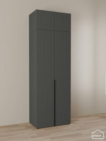 Шкаф с антресолью 800 мм Linnea MHR-2A-2 2450х800х510 (Графит-М 11.1.25) в Екатеринбурге - mebel-e96.ru