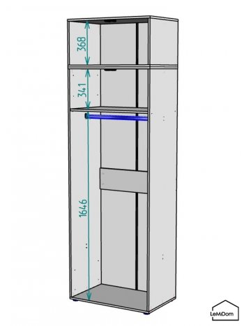 Шкаф с антресолью 800 мм Linnea MHR-2A-1 2450х800х510 (ДВ-М 11.1.25) в Екатеринбурге - mebel-e96.ru