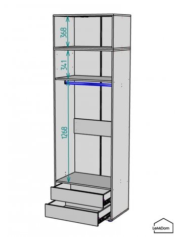 Шкаф с антресолью 800 мм Linnea MHR-2A-3 2450х800х510 (Графит-М 11.1.25) в Екатеринбурге - mebel-e96.ru