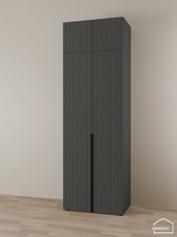Шкаф с антресолью 800 мм Linnea MHR-2A-3 2450х800х510 (Графит-М 11.1.25) в Екатеринбурге - mebel-e96.ru