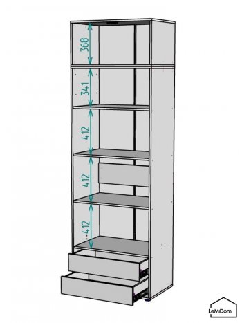 Шкаф с антресолью 800 мм Linnea MHR-2A-4 2450х800х510 (Белый-М 11.1.2) в Екатеринбурге - mebel-e96.ru