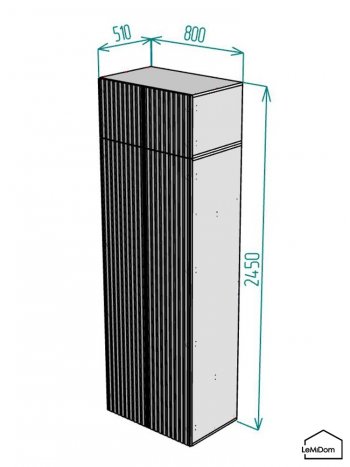 Шкаф с антресолью 800 мм Linnea MHR-2A-4 2450х800х510 (Белый-М 11.1.2) в Екатеринбурге - mebel-e96.ru