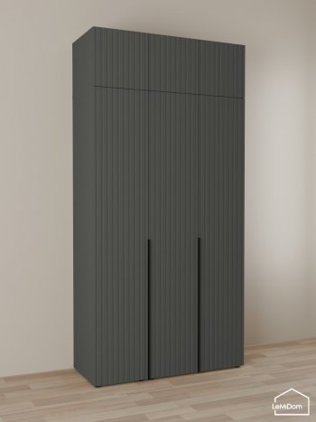 Шкаф с антресолью 1200 мм Linnea MHR-3A-1 2450х1200х510 (Графит-М 11.1.25) в Екатеринбурге - mebel-e96.ru