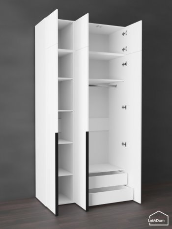 Шкаф с антресолью 1200 мм Linnea MHR-3A-2 2450х1200х510 (Белый-М 11.1.2) в Екатеринбурге - mebel-e96.ru