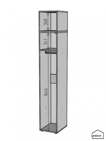 Шкаф с антресолью 400 мм Linnea MHR-1A-1 2450х400х510 (Графит-М 11.1.25) в Екатеринбурге - mebel-e96.ru