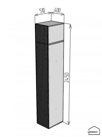 Шкаф с антресолью 400 мм Linnea MHR-1A-1 2450х400х510 (ДВ-М 11.1.25) в Екатеринбурге - mebel-e96.ru