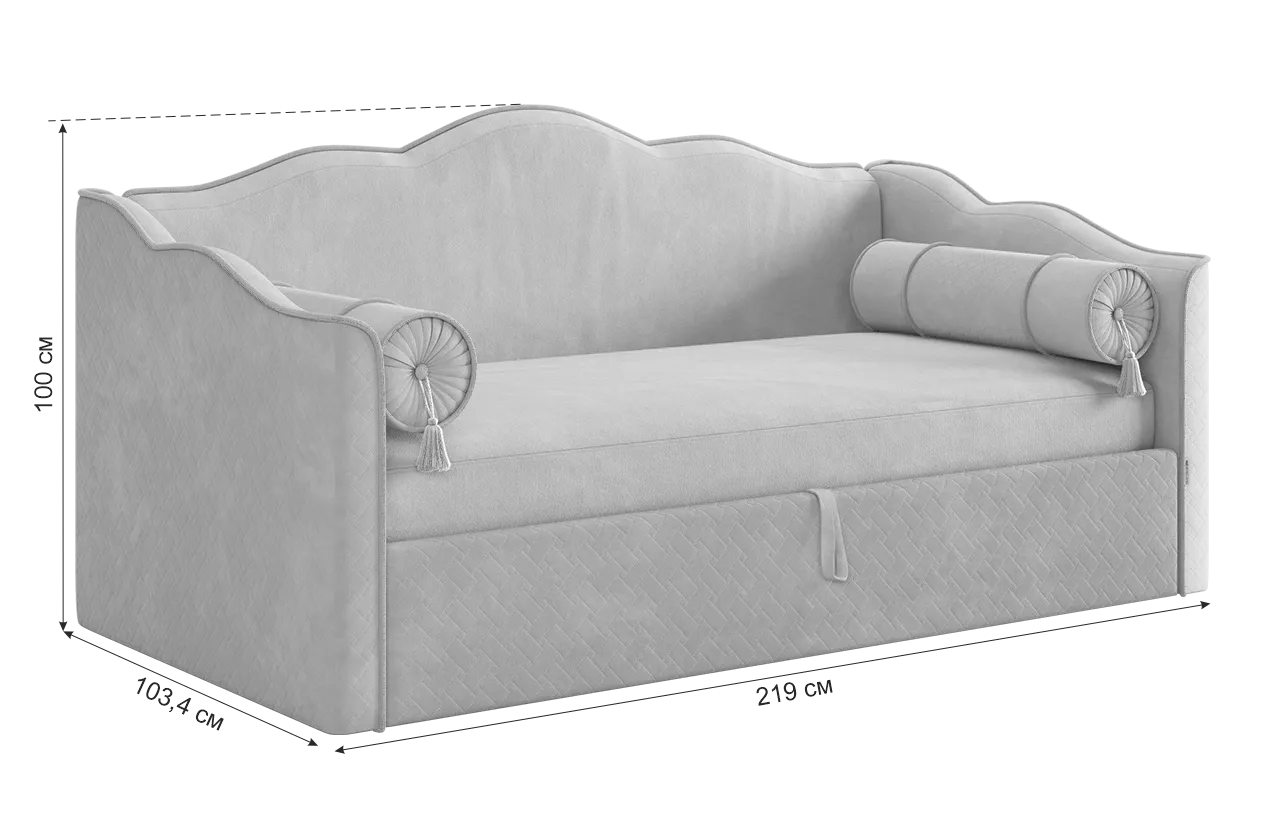Кровать с подъемным механизмом Лея (Софа) 90х200 см (Мебельсон) в Екатеринбурге - mebel-e96.ru