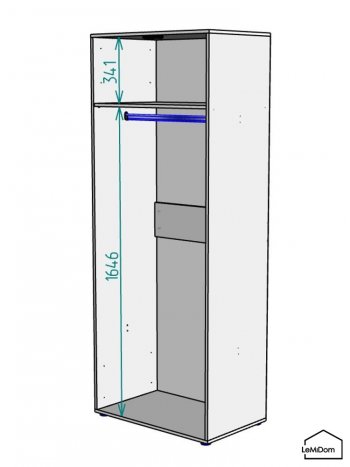 Шкаф Linnea MHR-2 2050х800х510 (Графит-М 11.1.25) в Екатеринбурге - mebel-e96.ru