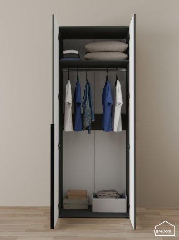 Шкаф Linnea MHR-2 2050х800х510 (Графит-М 11.1.25) в Екатеринбурге - mebel-e96.ru