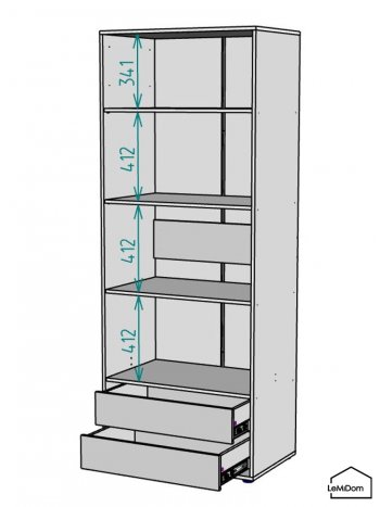 Шкаф Linnea MHR-2-3 2050х800х510 (Графит-М 11.1.25) в Екатеринбурге - mebel-e96.ru