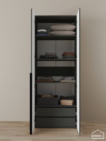Шкаф Linnea MHR-2-3 2050х800х510 (Графит-М 11.1.25) в Екатеринбурге - mebel-e96.ru