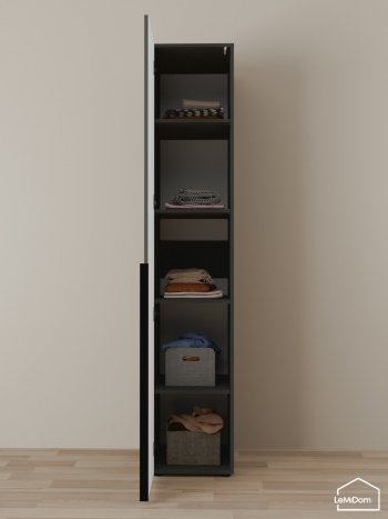 Шкаф Linnea MHR-1-2 2050х400х510 (Графит-М 11.1.25) в Екатеринбурге - mebel-e96.ru