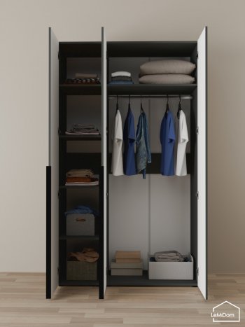 Шкаф Linnea MHR-3-1 2050х1200х510 (Графит-М 11.1.25) в Екатеринбурге - mebel-e96.ru