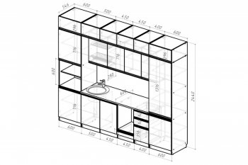 Кухонный гарнитур Лоретта люкс 3000 мм (Герда) в Екатеринбурге - mebel-e96.ru