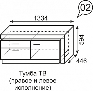 Тумба ТВ Люмен №2 (ИжМ) в Екатеринбурге - mebel-e96.ru