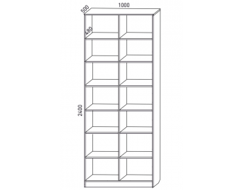 Шкаф распашной 1000 мм М6-2.4 Б+Б 100 + антресоль (М6) в Екатеринбурге - mebel-e96.ru