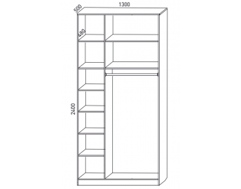 Шкаф распашной 1300 мм М6-3.2 Б+П 130 + антресоль  (М6) в Екатеринбурге - mebel-e96.ru