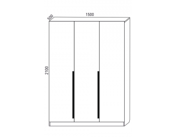 Шкаф распашной 1500 мм М6-3.5 Б+Б+Б 150 + ящики (М6) в Екатеринбурге - mebel-e96.ru