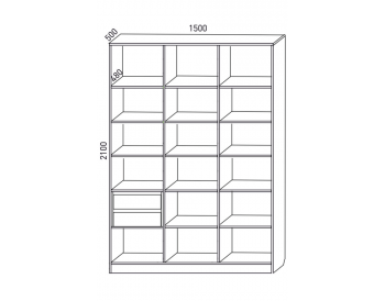 Шкаф распашной 1500 мм М6-3.5 Б+Б+Б 150 + ящики (М6) в Екатеринбурге - mebel-e96.ru