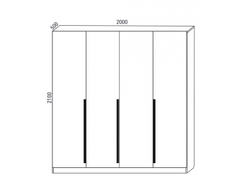 Шкаф распашной 2000 мм  М6-4.2 Б+П+Б 200+4 ящика (М6) в Екатеринбурге - mebel-e96.ru