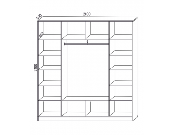 Шкаф распашной 2000 мм  М6-4.2 Б+П+Б 200 (М6) в Екатеринбурге - mebel-e96.ru