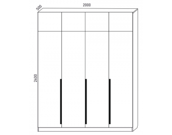 Шкаф распашной 2000 мм  М6-4.1.1 П+П+П+П 200 + антресоль (М6) в Екатеринбурге - mebel-e96.ru