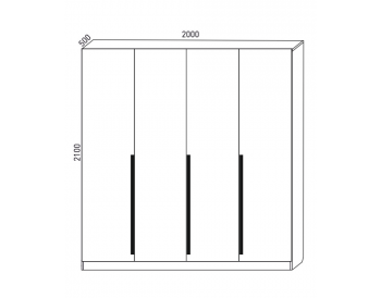 Шкаф распашной 2000 мм М6-4.4 Б+Б+Б+Б (М6) в Екатеринбурге - mebel-e96.ru