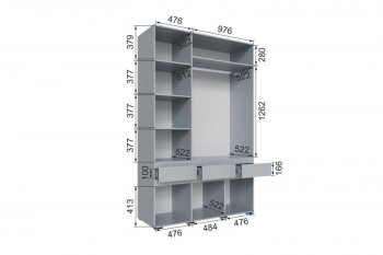 Шкаф 1500 мм Мерида серый камень/графит (Микон) в Екатеринбурге - mebel-e96.ru