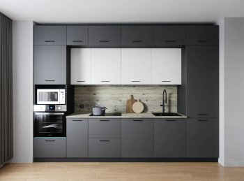 Кухонный гарнитур Меренга 3400 мм МДФ (Санвут) в Екатеринбурге - mebel-e96.ru