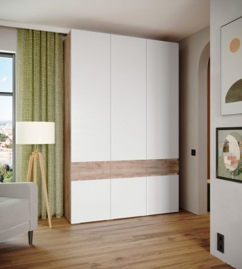 Шкаф 1500 мм Мерида крафт табачный/белый (Микон) в Екатеринбурге - mebel-e96.ru