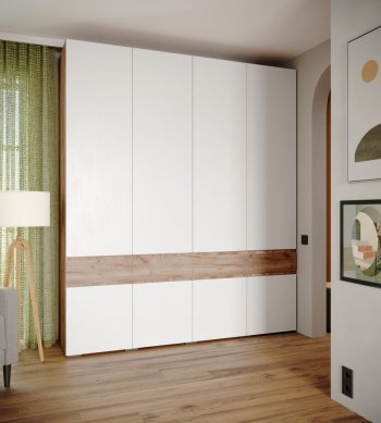 Шкаф 2000 мм Мерида крафт табачный/белый (Микон) в Екатеринбурге - mebel-e96.ru