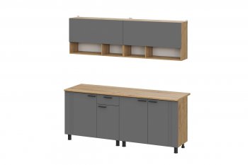 Кухонный гарнитур Монако 2000 мм графит (СВ) в Екатеринбурге - mebel-e96.ru