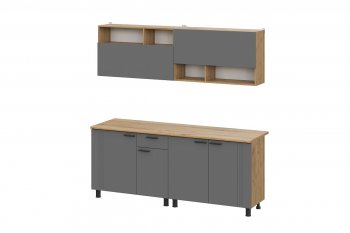 Кухонный гарнитур Монако 2000 мм графит (СВ) в Екатеринбурге - mebel-e96.ru