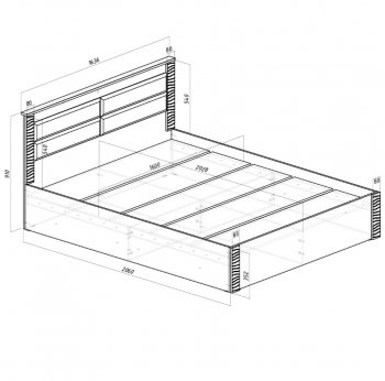 Кровать двуспальная Монако КР-16 кашемир (БТС) в Екатеринбурге - mebel-e96.ru