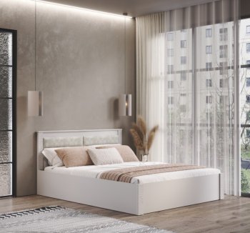 Кровать двуспальная Монако КР-16 кашемир (БТС) в Екатеринбурге - mebel-e96.ru