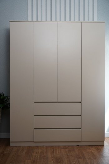 Шкаф распашной Мори 1600 мм сатин (ДСВ) в Екатеринбурге - mebel-e96.ru