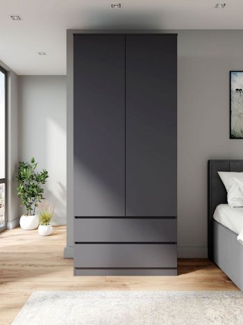 Шкаф 900 мм Мори 900.2 графит высота 2100 мм (ДСВ) в Екатеринбурге - mebel-e96.ru