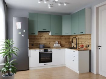 Угловой кухонный гарнитур Муссон 2200*1600 мм Sanvut в Екатеринбурге - mebel-e96.ru