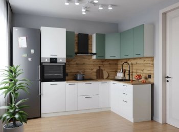 Угловой кухонный гарнитур Муссон 2400*1600 мм Sanvut в Екатеринбурге - mebel-e96.ru