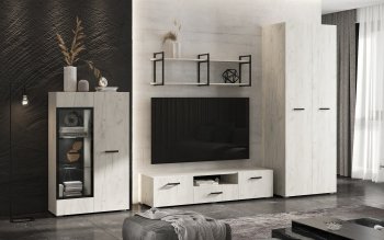 Стенка Нэнси new крафт белый (Миф) в Екатеринбурге - mebel-e96.ru