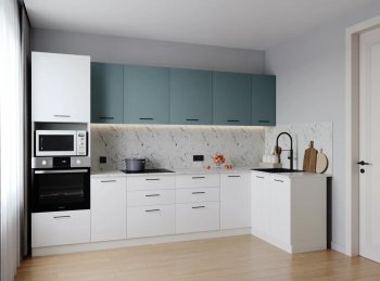 Угловой кухонный гарнитур Ниагара 3200*1400 мм МДФ/ЛДСП Sanvut в Екатеринбурге - mebel-e96.ru