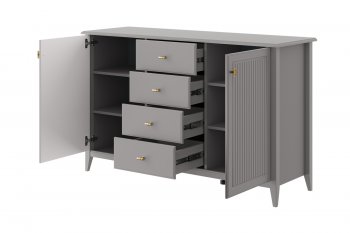 Комод 4 ящика 2 двери Никеа антрацит (БМ) в Екатеринбурге - mebel-e96.ru