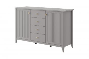 Комод 4 ящика 2 двери Никеа антрацит (БМ) в Екатеринбурге - mebel-e96.ru